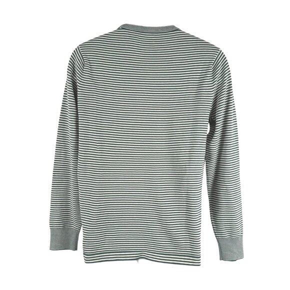 J. Crew Cotton Split Hem Sweater Men Small Green White Striped NWT TP-3500 - Picture 5 of 10